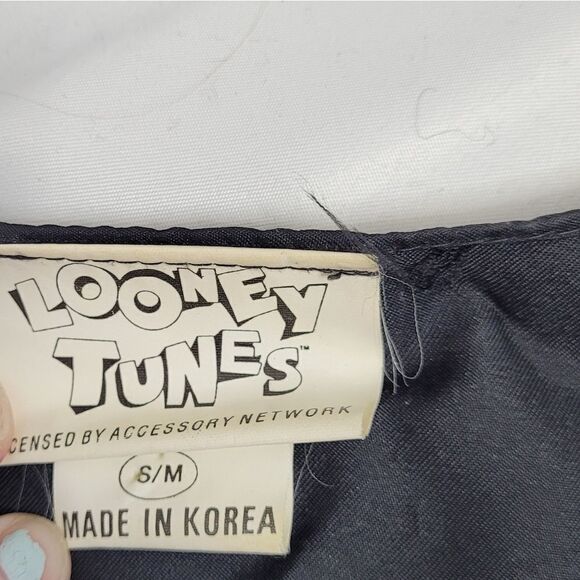 VINTAGE 90s vest Looney Tunes Warner Bros character button up tie back S/M - Picture 7 of 8